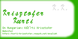 krisztofer kurti business card